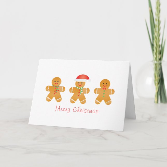 God jul Pepparkaksgubbe Santa Hat Kort (Framsida)
