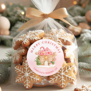 God Jul Pepparkakshus Julfirande Runt Klistermärke