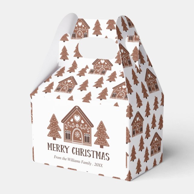 God Jul Pepparkakshus & Träd Presentaskar (Framsidan Sidan)