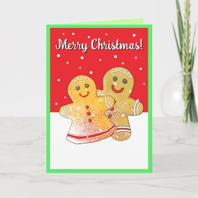 God Jul Pepparkakskort Tack Kort (Framsida)
