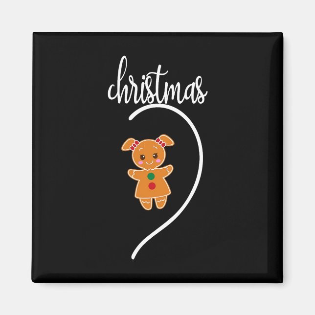 God Jul Pepparkakspar Jul Pyjamas Magnet (Framsidan)