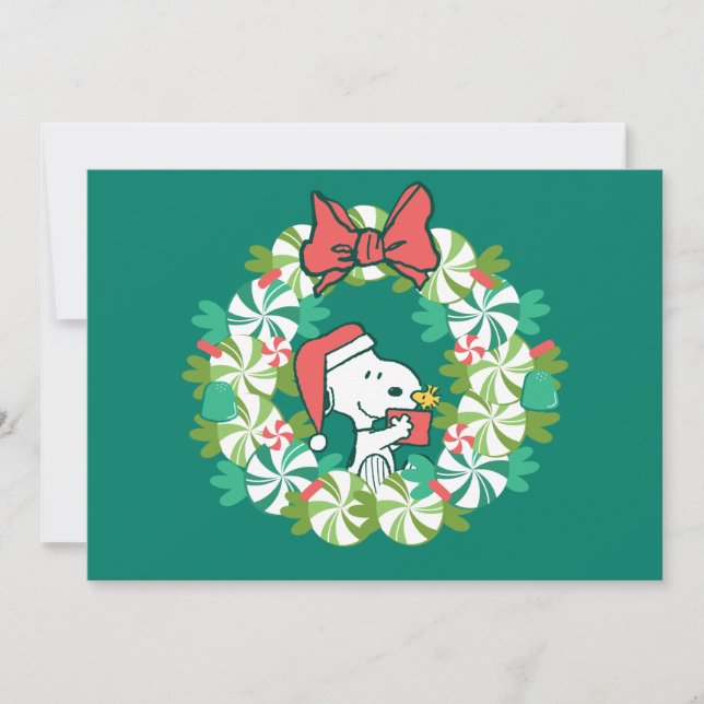 God Jul Pepparmynta Julkrans Julkort (Framsida)