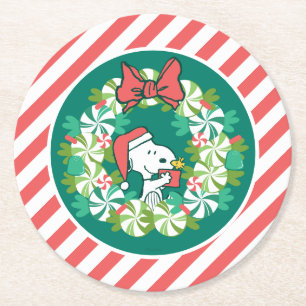 God jul Peppermint Helgdag Utandning Underlägg Papper Rund