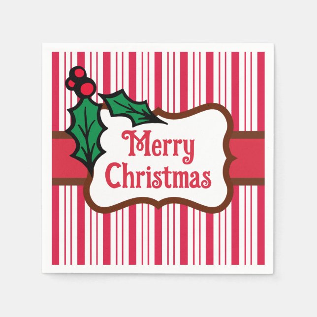 God jul Peppermint Napkins Pappersservett (Framsidan)