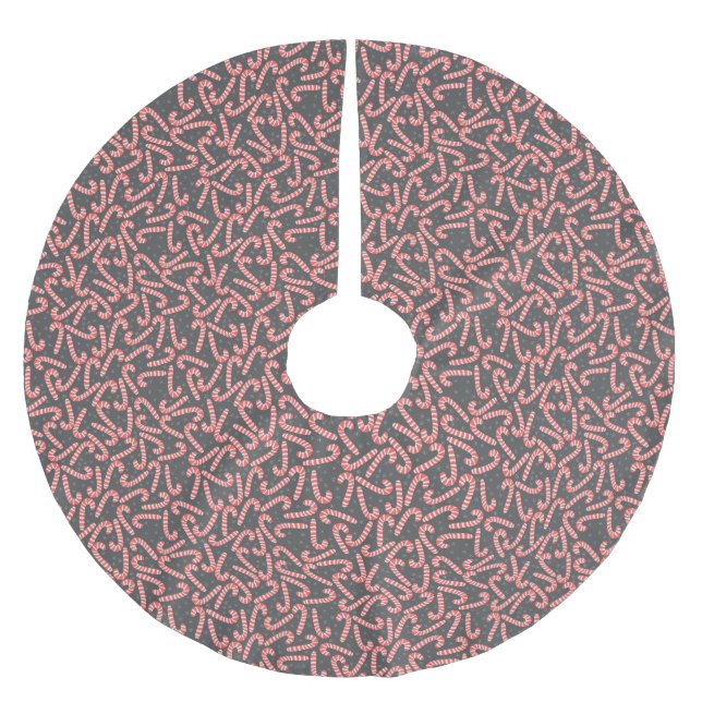 God jul Peppermint Polkagrisar Snöflingor Julgransmatta Borstad Polyester (Framsidan)