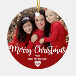 God jul Personlig 2017 Fotoorange Julgransprydnad Keramik