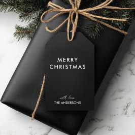God jul Personlig Black | Anpassat namn Presentetikett