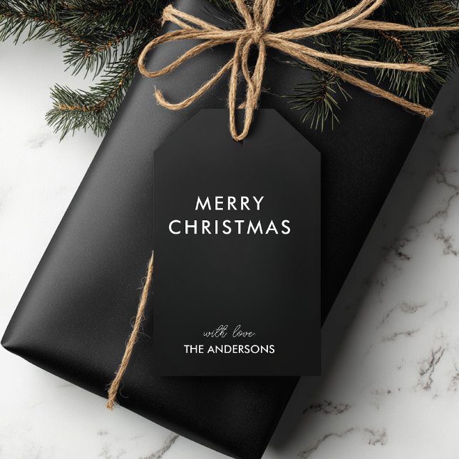 God jul Personlig Black | Anpassat namn Presentetikett (Skapare uppladdad)
