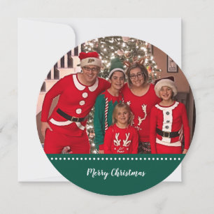god jul Personlig-familjens fotorunda Julkort
