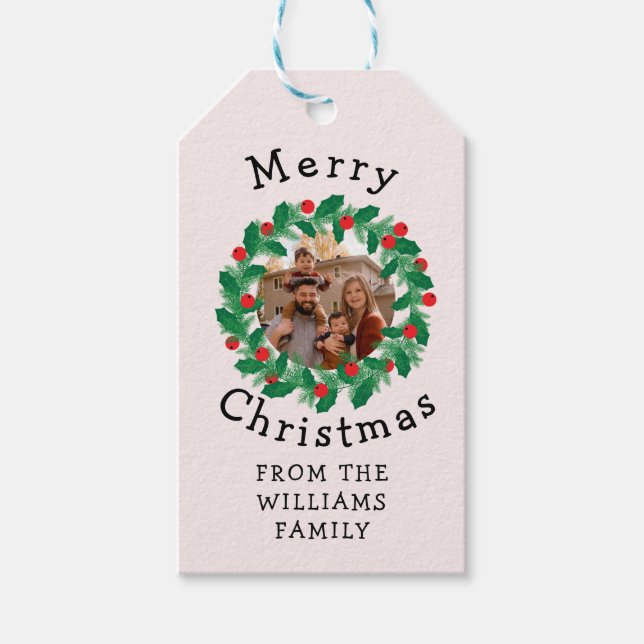 God jul Personlig Foto på andningsskydd Presentetikett (Framsidan)