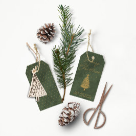 God jul ・ Personlig Grönt Velvet Presentetikett