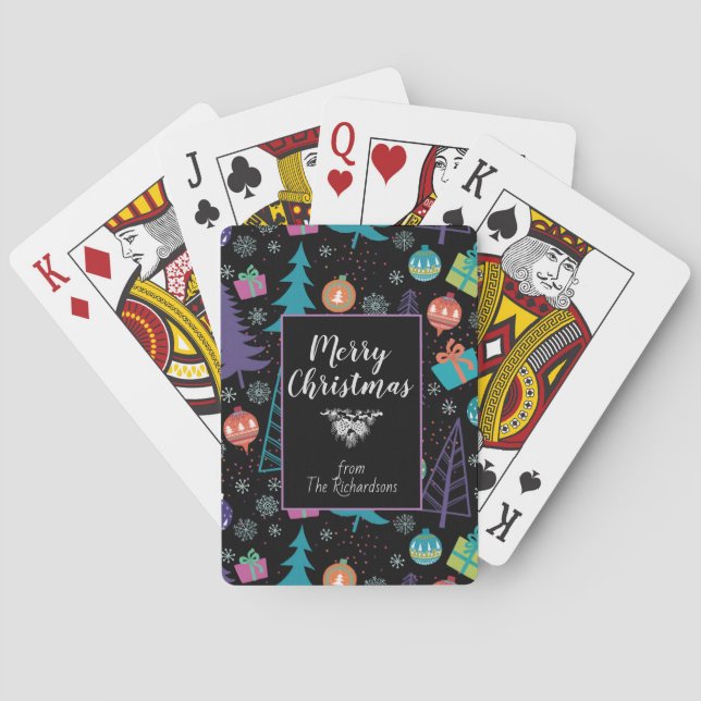 God jul Personlig Helgdag Icons Black Casinokort (Baksidan)