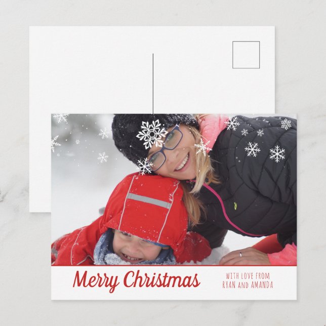 God Jul Personlig Julbild Helg Vykort (Fram/baksida)