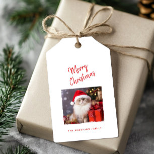 God Jul Personlig Kattfoto Högtid Presentetikett