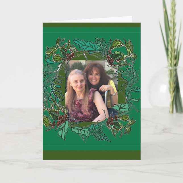 "God jul" Personlig med Photo och Namn Kort (Framsida)
