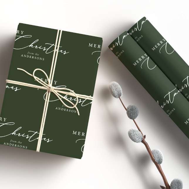 God Jul Personlig Modern Elegant Skriftstil Presentpapper (Skapare uppladdad)
