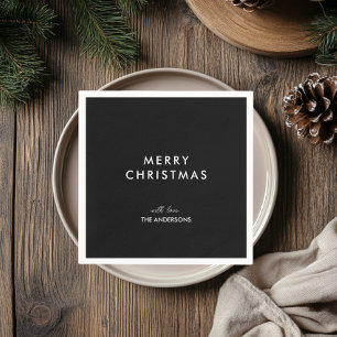 God jul Personlig Namn Black Pappersservett