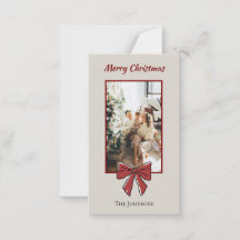 God jul Personlig Note Card | Red Bow
