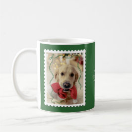 God jul Personlig Pet Photo Grönt Kaffemugg
