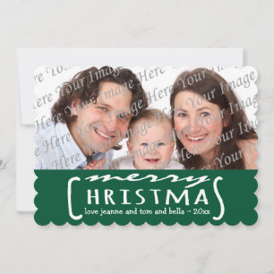 God jul Personlig Photo Card-Grönt Julkort