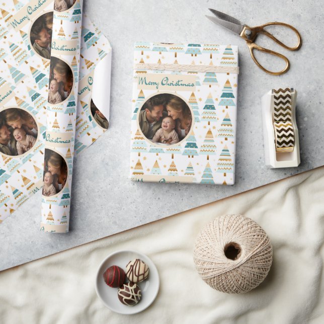 God jul Personlig Photo Träd mönster Presentpapper (Hantverk)