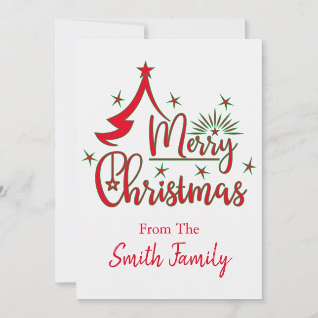 God Jul Personlig Platt Kort (Framsida)