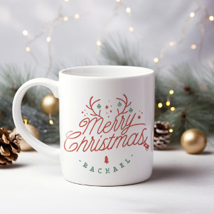 God jul Personlig Reindeer Antlers Jumbo Mugg