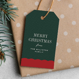 God jul personlig röd och grön högtid presentetikett