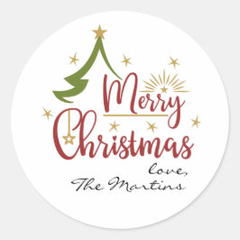 God jul Personlig Runt Klistermärke