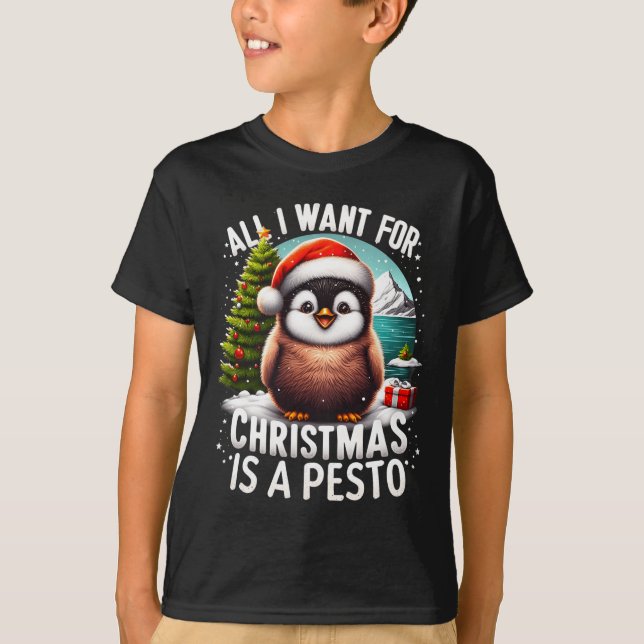 God jul Pesto Penguin Funny Ba T Shirt (Framsida)