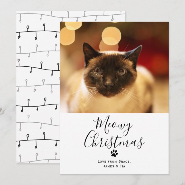 God Jul Pet Cat-julkort Inbjudningar (Fram/baksida)