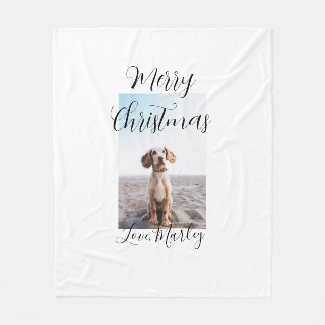 God jul pet hund cat foto helgdag gips län fleecefilt (Framsidan)