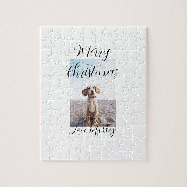God jul pet hund cat foto helgdag gips län pussel (Vertikal)