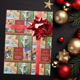 God jul Pet Photo Collage Anpassningsbar Hundägare Presentpapper