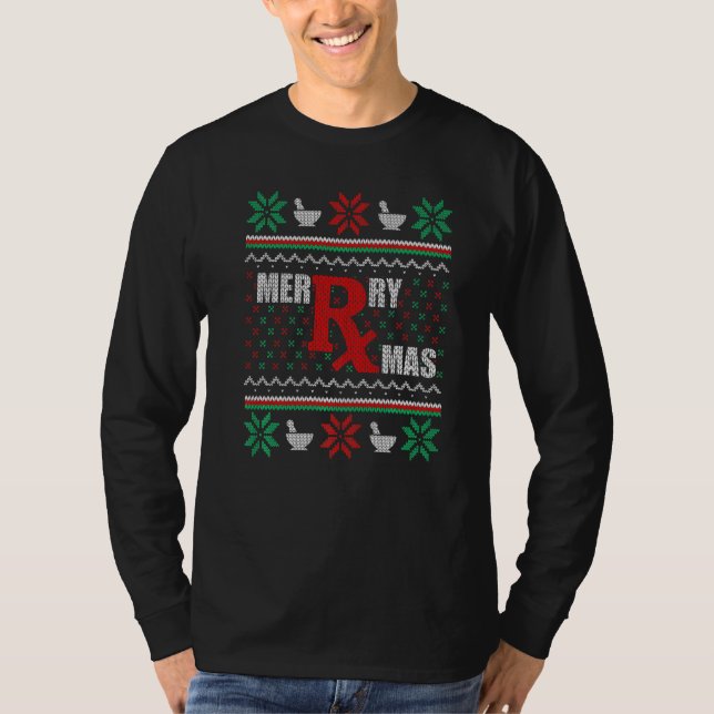 God jul Pharmacist Ugly julsötare Pharm T Shirt (Framsida)