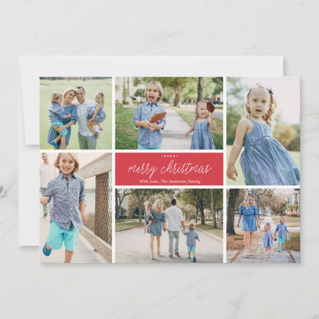 God jul Photo Collage 9 Foton Julkort (Framsida)