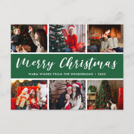 God jul Photo Collage Calligraphy Vykort
