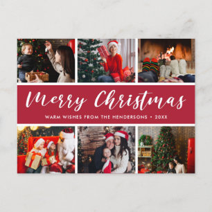 God jul Photo Collage Calligraphy Vykort