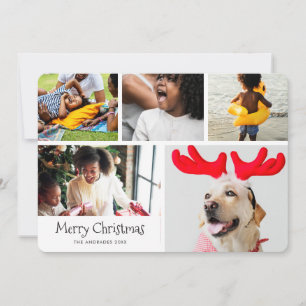 god jul Photo Collage Fem Bilder enkelt Julkort