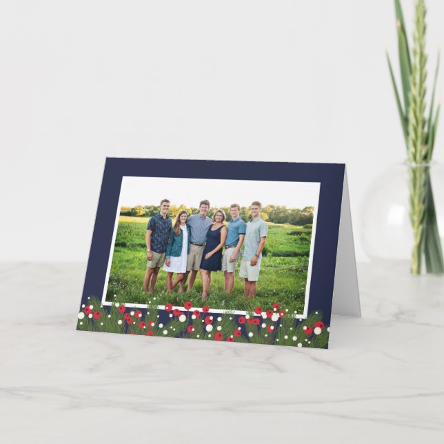 God jul Photo Collage Gräs Gren & Berry Helgkort (Framsida)