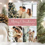 God jul Photo Collage Julkort<br><div class="desc">Det här fantastiska 3-fotokortet med "God jul!" i ett modernt typsnitt och din familj namn och år i ett rent, tydligt, traditionellt typsnitt, både i vitt på dammiga ro med en matchande baksida, är perfekt att skicka till din familj och dina vänner. Alla kommer att få nya bilder av din...</div>