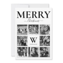 god jul Photo Collage Monogram Black White