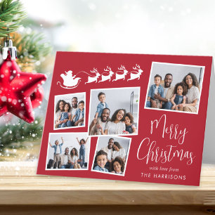 God jul Photo Collage Santa Sleigh Helgkort
