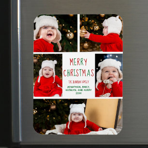 God jul Photo Collage Söt Magnet Card
