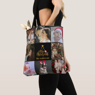 God jul Photo Collage Tote Tygkasse