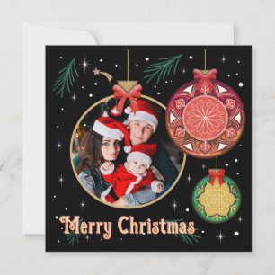 God jul Photo Family Friends Personalize Julkort
