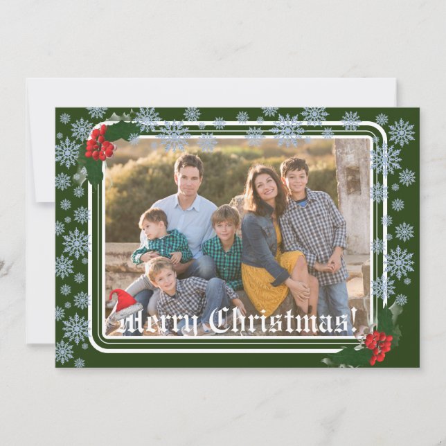 God jul Photo Flat julkort (Framsida)