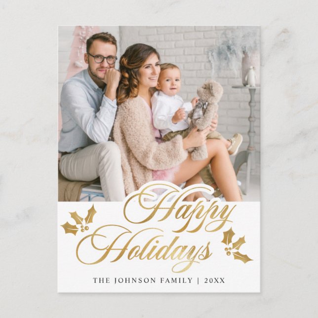 God jul PHOTO Glad helg Hälsning Vykort (Framsida)