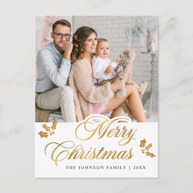 God jul PHOTO Glad helg Hälsning Vykort (Framsida)