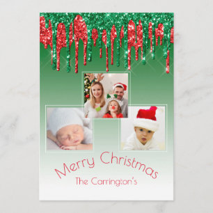 God jul Photo Glitter Drip tre Bilder